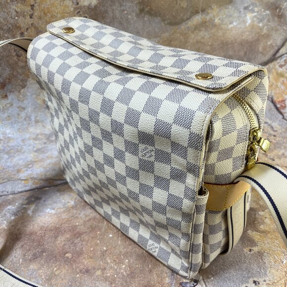 Louis Vuitton Naviglio Daimer Azur Crossbody / Shoulder Bag White Messenger Bag - Picture 4 of 14